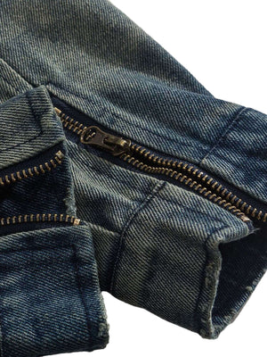 Elevate your casual streetwear with the High Street Hip-hop Distressed Washed Denim Jacket — a bold blend of vintage flair and modern edge. Made from durable denim, this jacket features a unique distressed finish, ribbed cuffs and hem for a snug fit, and