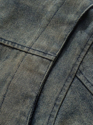 Elevate your casual streetwear with the High Street Hip-hop Distressed Washed Denim Jacket — a bold blend of vintage flair and modern edge. Made from durable denim, this jacket features a unique distressed finish, ribbed cuffs and hem for a snug fit, and
