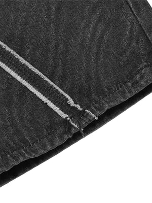 Cargo Jeans mit Spinnennetz – Streifen mit rohem Rand im Detail | XoKool