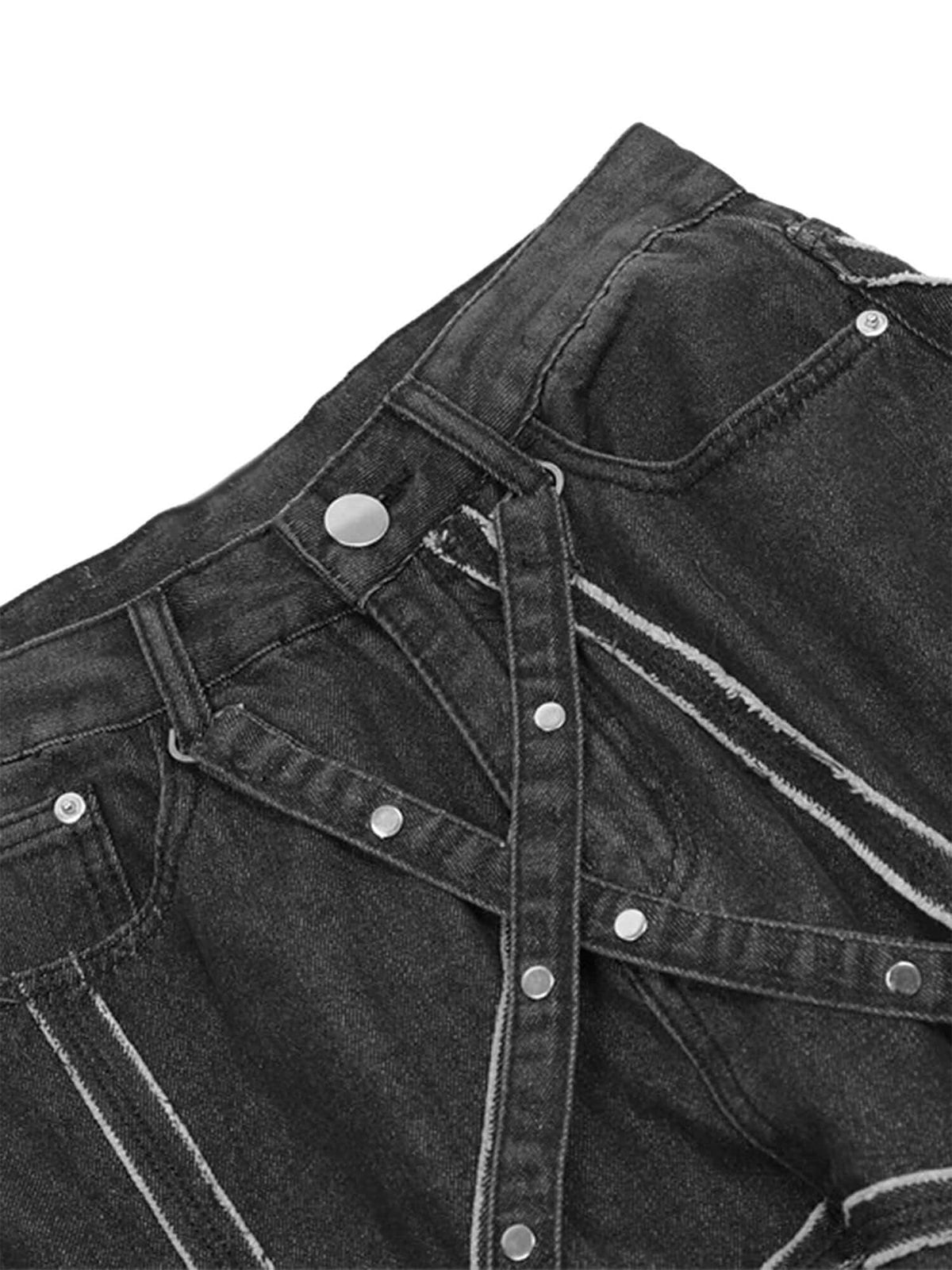 Cargo Jeans mit Spinnennetz – vorderer Bund im Detail | XoKool