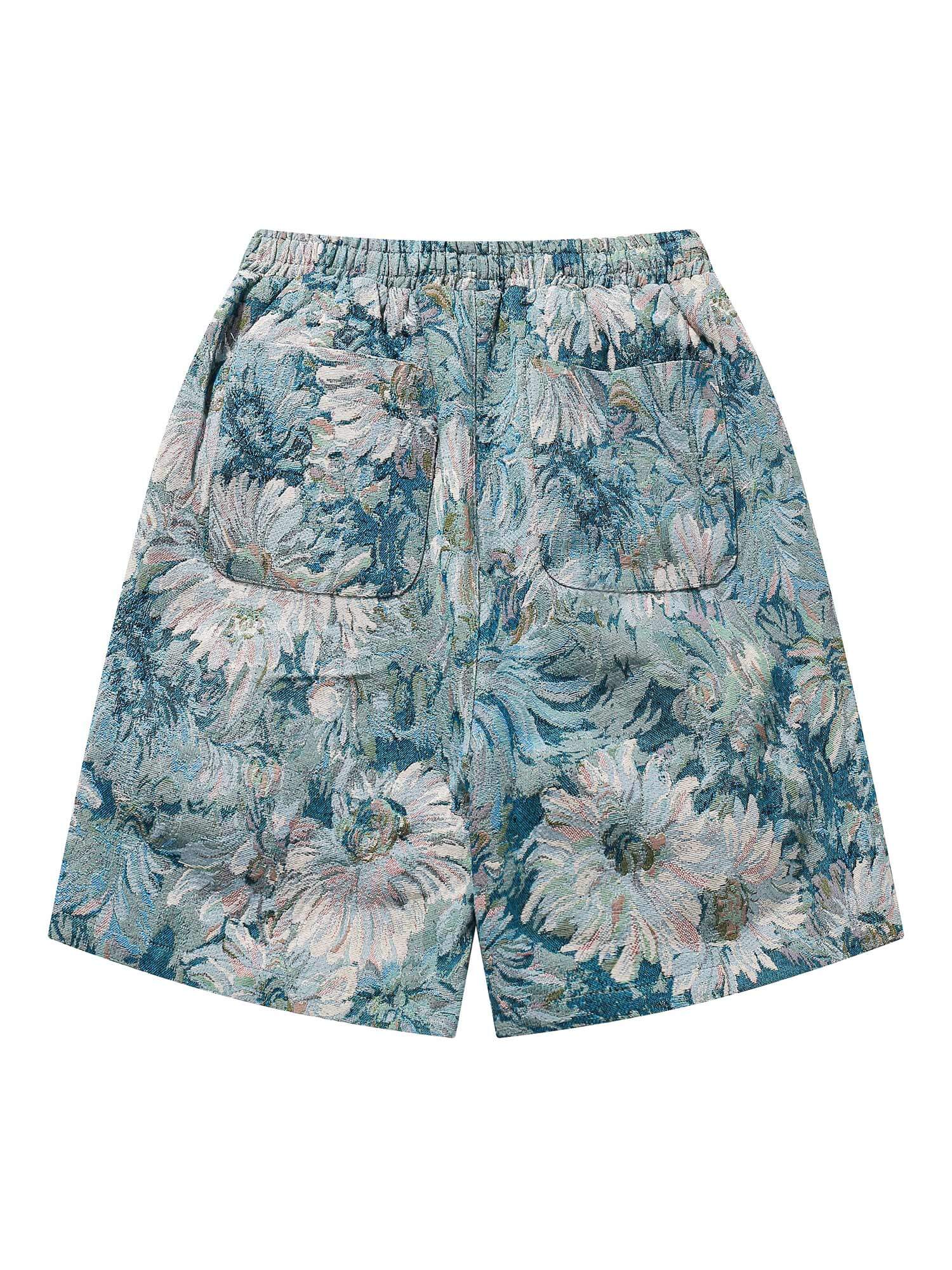 Bring bold vibes to your summer wardrobe with the High Street Jacquard Embroidery Shorts — the perfect blend of comfort and beach-ready flair. Made from a lightweight cotton blend, these shorts feature a vibrant tropical jacquard print, elastic waistband