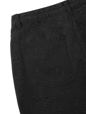 Bring effortless edge to your summer wardrobe with the High Street Niche Design Ripped Denim Shorts — a sleek and versatile staple. Crafted from durable cotton denim, these shorts feature a clean front, practical back pockets, and a classic zipper fly wit