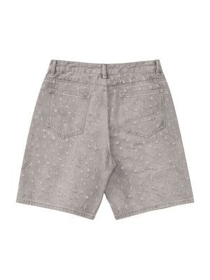 Bring effortless edge to your summer wardrobe with the High Street Niche Design Ripped Denim Shorts — a sleek and versatile staple. Crafted from durable cotton denim, these shorts feature a clean front, practical back pockets, and a classic zipper fly wit