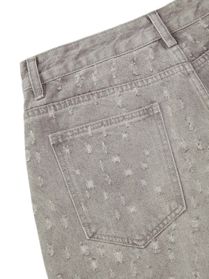Bring effortless edge to your summer wardrobe with the High Street Niche Design Ripped Denim Shorts — a sleek and versatile staple. Crafted from durable cotton denim, these shorts feature a clean front, practical back pockets, and a classic zipper fly wit