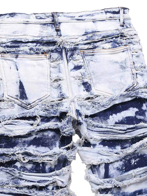 Jeans deshilachados con efecto bleach – detalle de la espalda | XoKool