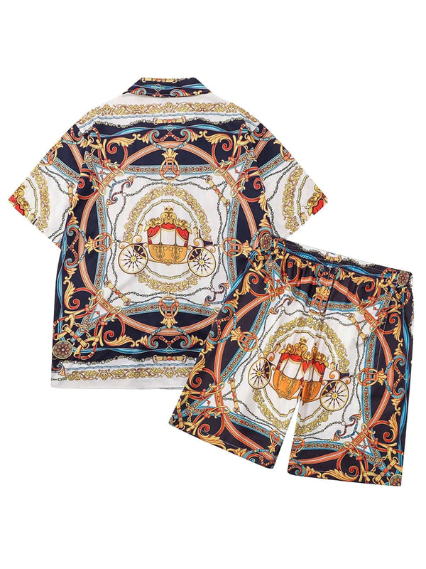 High Street Palace Style Printed Short Sets Streetwear