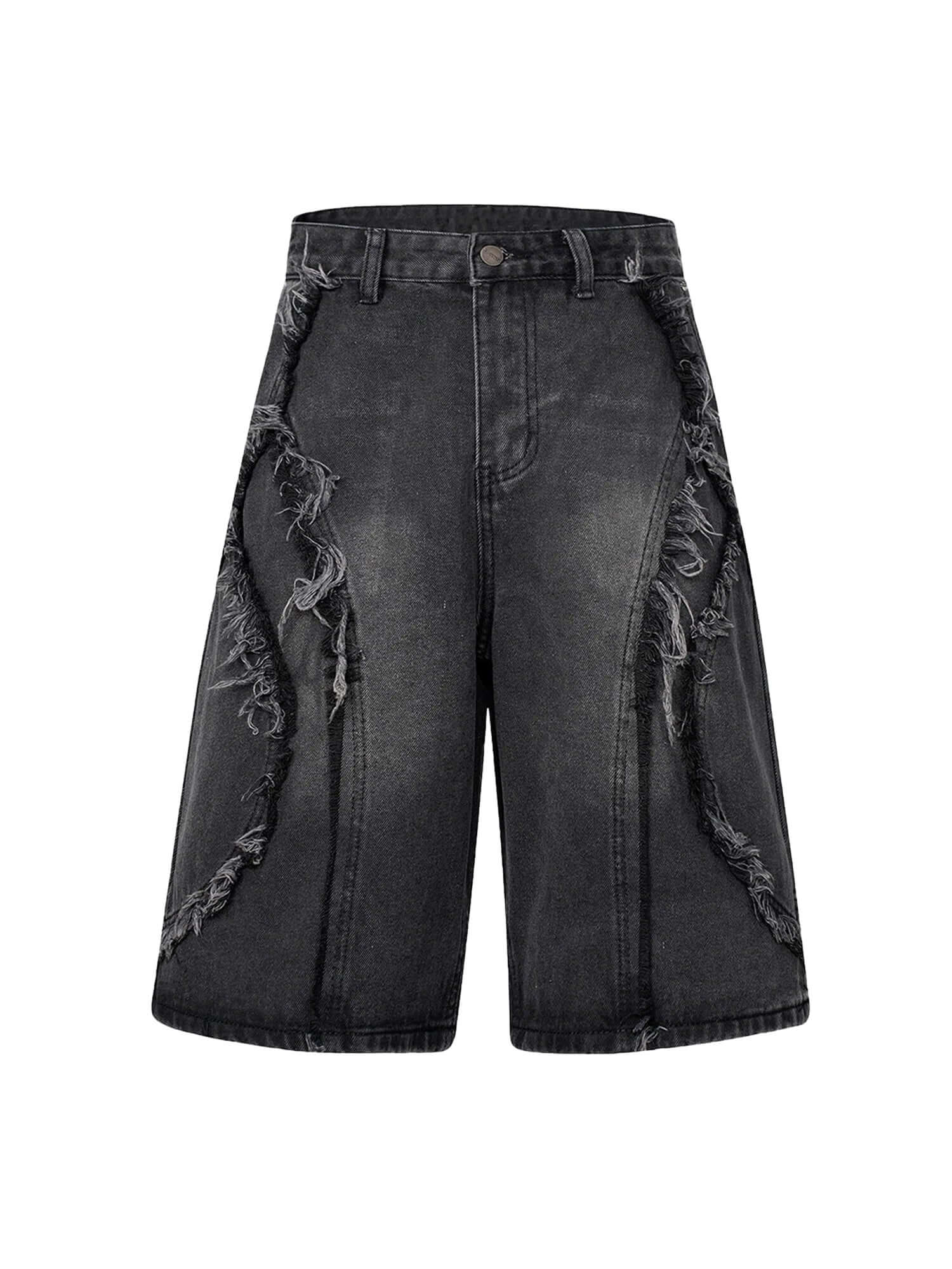 Upgrade your street style with the High Street Washed Distressed Denim Shorts. Crafted from durable denim, these shorts feature a trendy washed finish with distressed accents and bold embroidery for a unique, fashion-forward look. The multiple pockets add