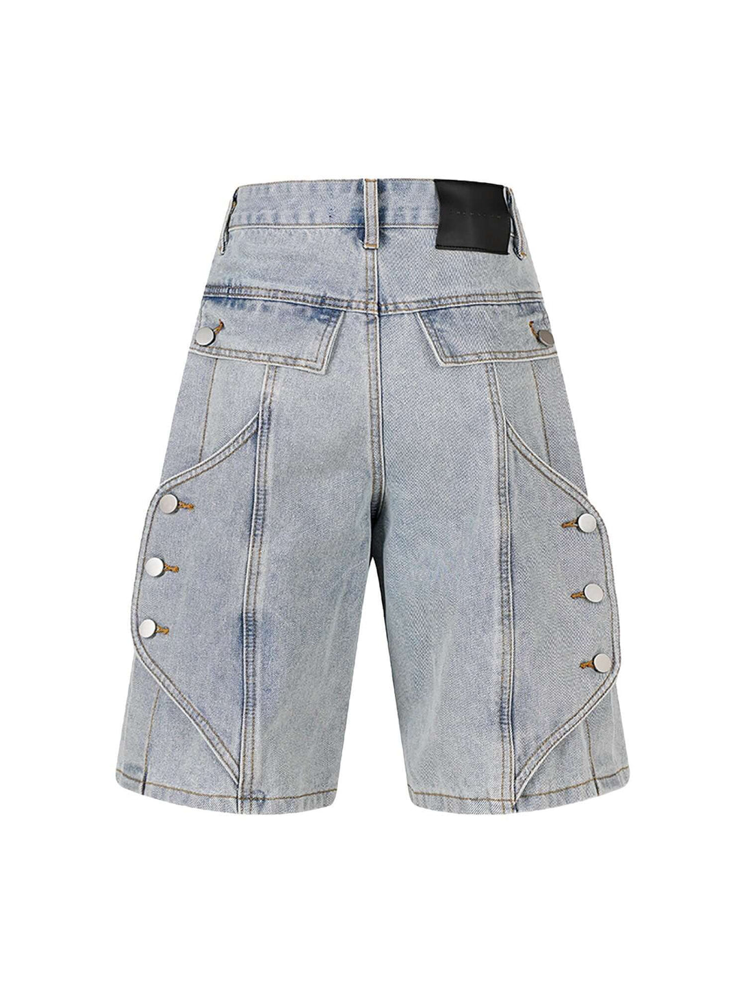 Refresh your casual wardrobe with the High Street Washed Distressed Denim Shorts — the perfect blend of edgy and chic. Made from soft, durable denim, these shorts feature trendy pearl button accents, side pockets for functionality, and a fashionable distr