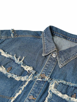 Add a rugged edge to your wardrobe with the High Street Washed Raw Edge Denim Vest. Made from durable denim, this sleeveless vest features frayed hems, distressed detailing, and classic chest pockets for a worn-in, vintage-inspired look. The button closur