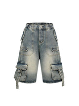 Get functionality and style in one with the High-Waisted Multi-Pocket Denim Cargo Shorts — a must-have for urban explorers and casual trendsetters. Crafted from premium denim fabric, these shorts feature a relaxed fit, a comfortable elastic waistband, mul