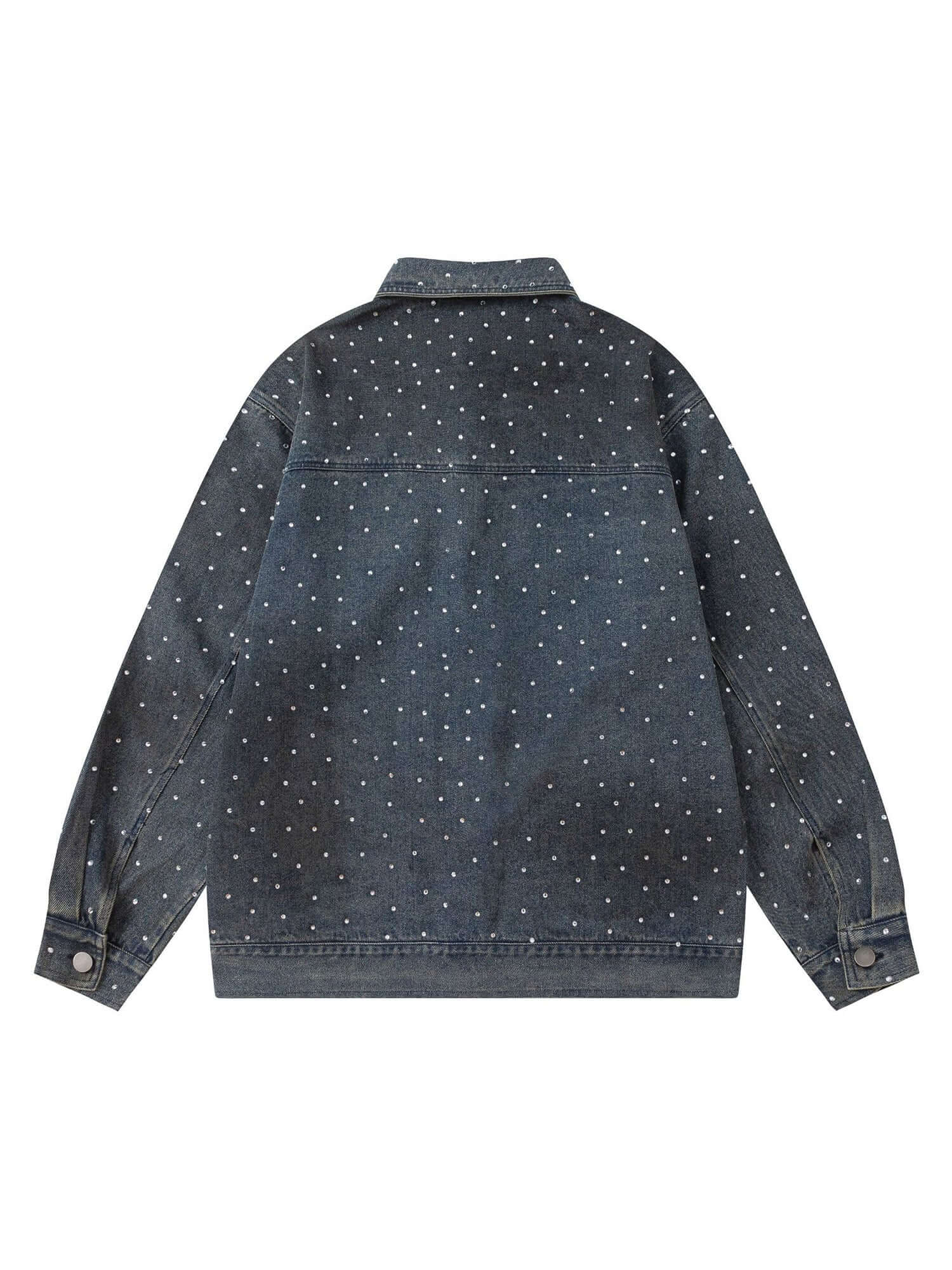 Bring vintage attitude to your wardrobe with the Hip-hop Beaded Washed Denim Jacket — a standout fusion of rugged style and everyday comfort. Crafted from durable denim, this jacket features a unique distressed wash, button closure, chest pockets, and a c