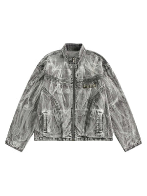 Bring bold urban vibes to your wardrobe with the Hip-hop Distressed Washed Printed Denim Jacket — a perfect fusion of rugged style and everyday comfort. Made from durable denim, this jacket features a trendy camouflage print, distressed detailing, ribbed