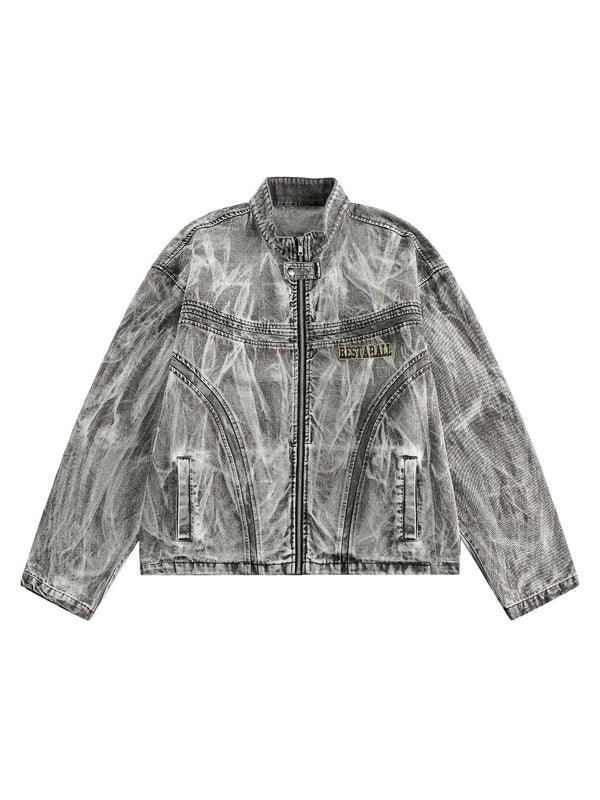 Bring bold urban vibes to your wardrobe with the Hip-hop Distressed Washed Printed Denim Jacket — a perfect fusion of rugged style and everyday comfort. Made from durable denim, this jacket features a trendy camouflage print, distressed detailing, ribbed