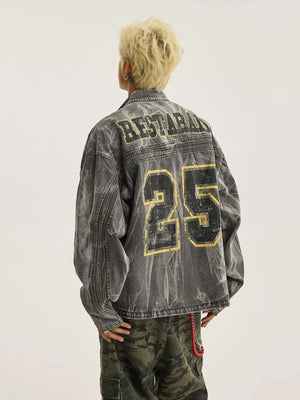 Bring bold urban vibes to your wardrobe with the Hip-hop Distressed Washed Printed Denim Jacket — a perfect fusion of rugged style and everyday comfort. Made from durable denim, this jacket features a trendy camouflage print, distressed detailing, ribbed