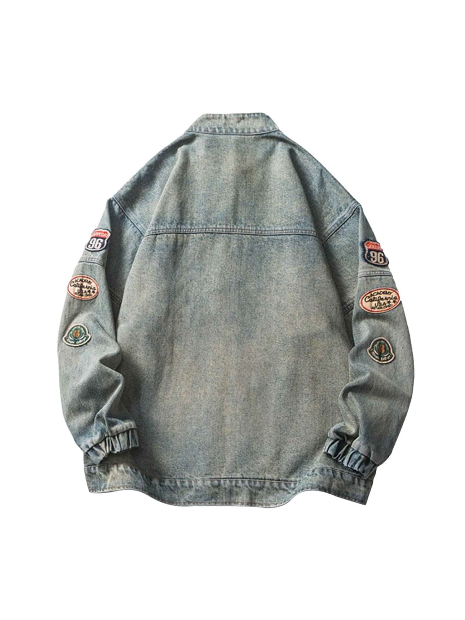 Elevate your streetwear with the Hip Hop Badge Embroidered Do Over Denim Jacket. Made from durable denim, this standout piece features eye-catching embroidered text and graphics across the sleeves and chest, giving it bold personality and hip-hop attitude