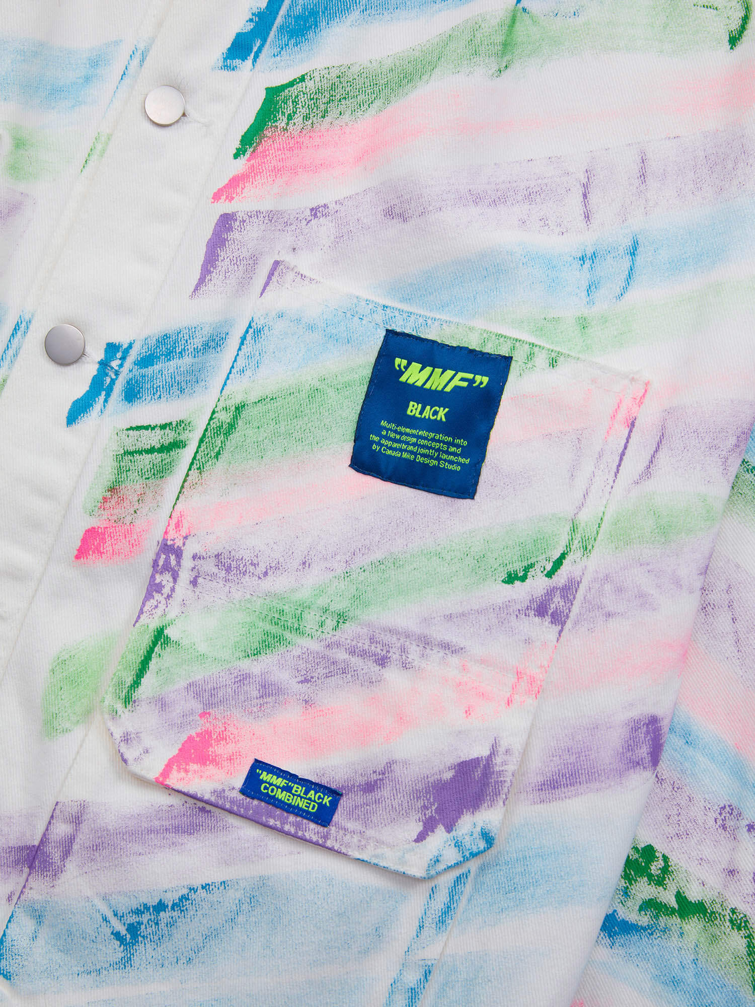 Express your individuality with the Hip Hop Hand Painted Graffiti Denim Jacket. Made from high-quality polyester with a smooth satin finish, this bold jacket features an all-over abstract graffiti print in vibrant neon colors that instantly grabs attentio