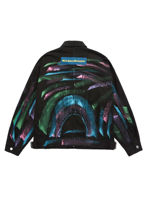 Express your individuality with the Hip Hop Hand Painted Graffiti Denim Jacket. Made from high-quality polyester with a smooth satin finish, this bold jacket features an all-over abstract graffiti print in vibrant neon colors that instantly grabs attentio