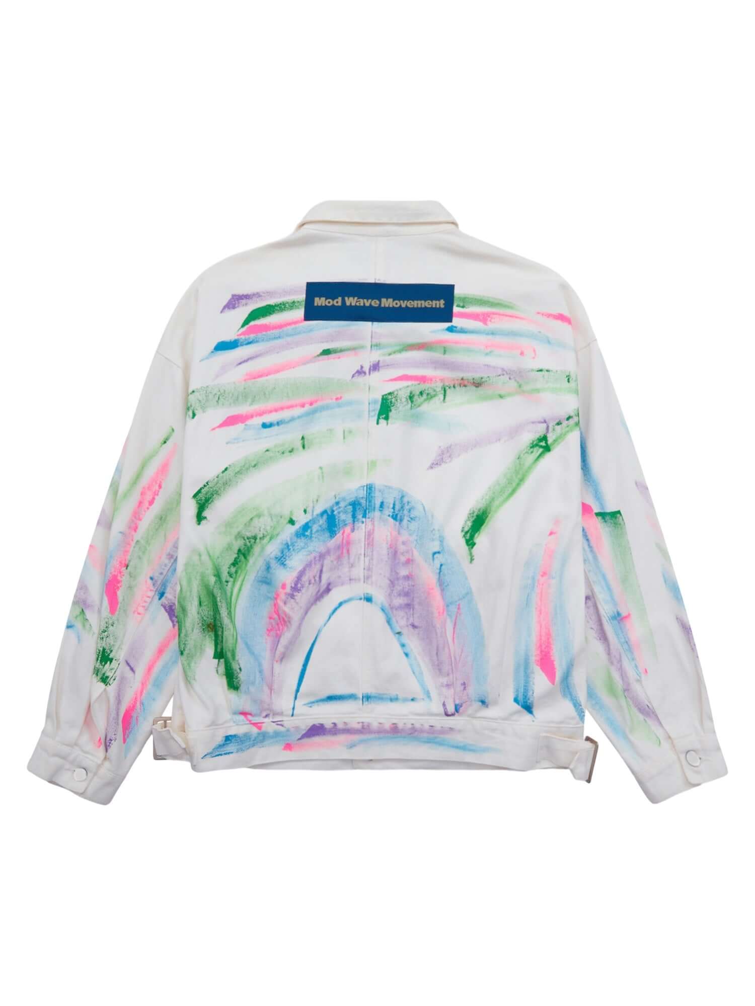 Express your individuality with the Hip Hop Hand Painted Graffiti Denim Jacket. Made from high-quality polyester with a smooth satin finish, this bold jacket features an all-over abstract graffiti print in vibrant neon colors that instantly grabs attentio