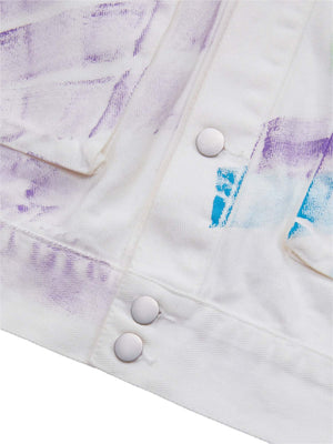 Express your individuality with the Hip Hop Hand Painted Graffiti Denim Jacket. Made from high-quality polyester with a smooth satin finish, this bold jacket features an all-over abstract graffiti print in vibrant neon colors that instantly grabs attentio