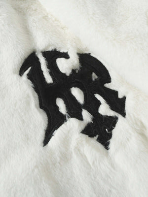 Stay sharp and stylish with the Hip-hop Letter Stand Collar Fur Jacket — a lightweight essential that blends urban attitude with casual comfort. Designed with a clean stand collar, front zipper closure, and an embroidered logo detail, this jacket is perfe