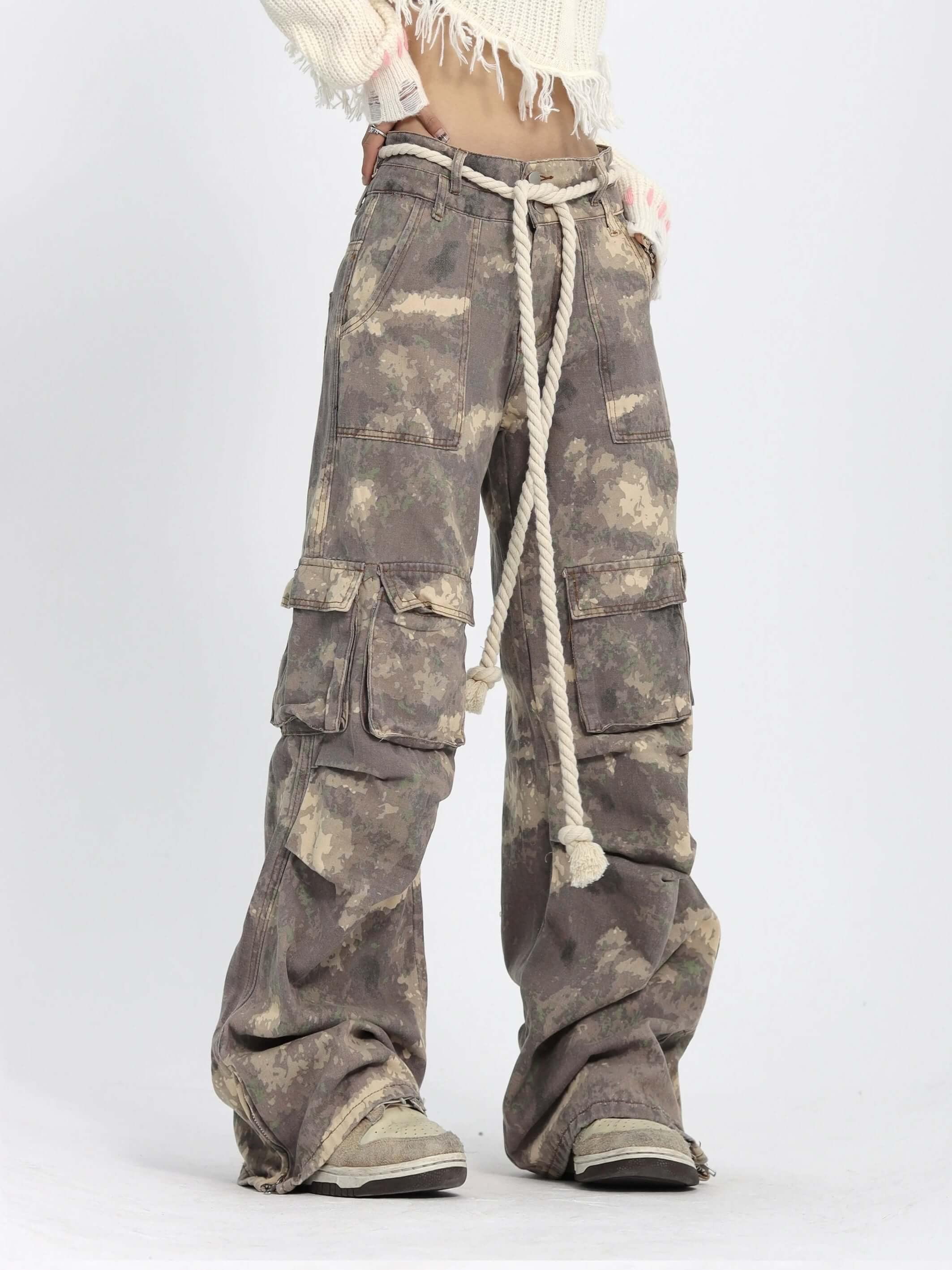 Camo Baggy Wide Leg Pockets Cargo Pants Street Utility - 9006 - Xokool ®