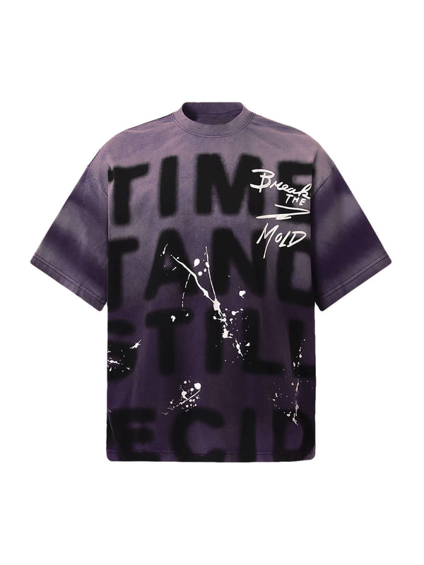 Show off your bold side with the Ink Splash Letter Print T Shirt — a standout piece blending street style with artistic expression. Made from a soft cotton blend, this tee features a relaxed fit, classic crew neck, and a vibrant tie-dye pattern layered wi