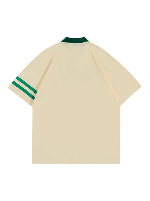 Refresh your casual wardrobe with the Letter Embroidered Polo Shirt. Crafted from a soft and breathable cotton blend, this polo shirt features a stylish embroidered script logo, a contrast collar, and striped sleeve details that add a modern twist to a cl