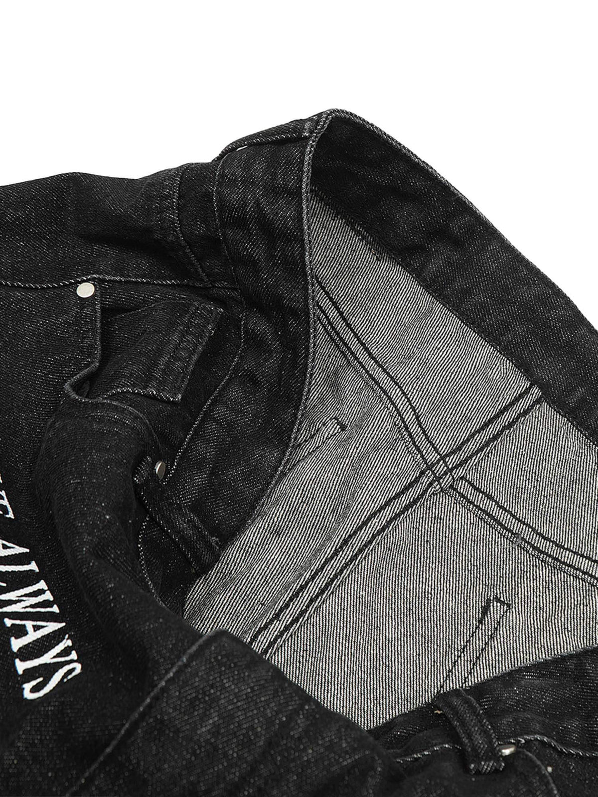Slogan-Print Jeans – Bund innen Detailansicht | XoKool