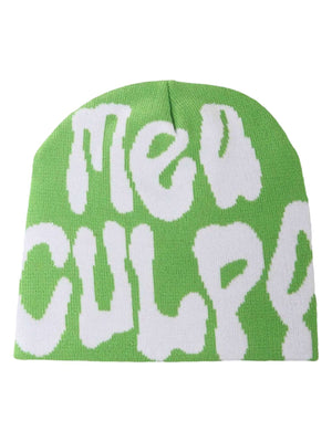 Make a bold statement this winter with the Letter Knitted Hat — featuring standout "Mea Culpa" typography and ultra-soft knit construction. Designed for both comfort and street-style edge, this beanie offers a snug, stretchy fit that keeps you warm while