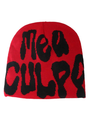 Make a bold statement this winter with the Letter Knitted Hat — featuring standout "Mea Culpa" typography and ultra-soft knit construction. Designed for both comfort and street-style edge, this beanie offers a snug, stretchy fit that keeps you warm while