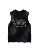 Letter Patchwork Gradient Tank Top Streetwear