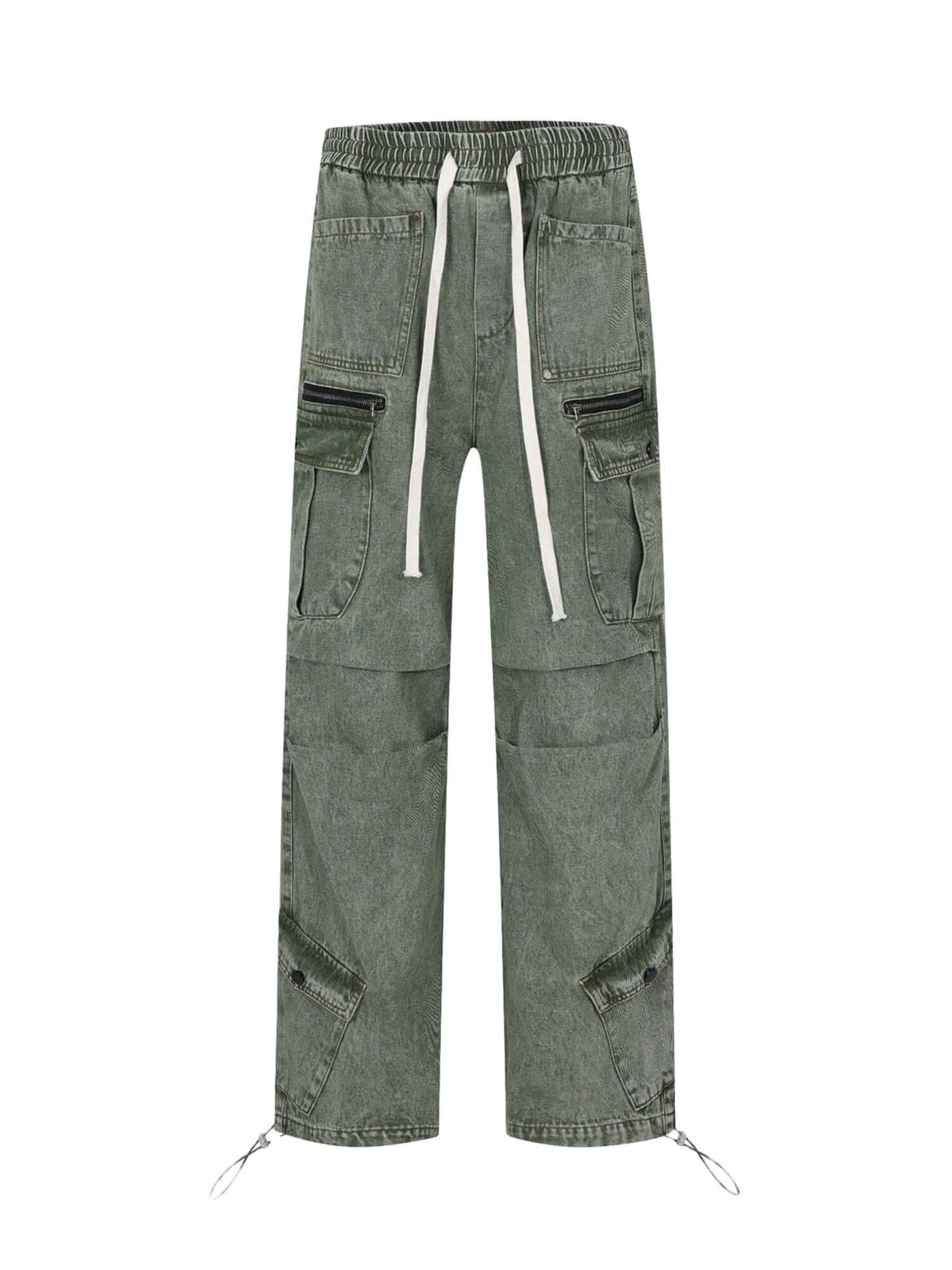Loose Straight Casual Work Pants Streetwear - Green