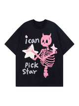 Inject playful attitude into your wardrobe with the Made Retro Skull Letter Foam T Shirt. Crafted from soft, breathable cotton, this standout tee features a quirky skeleton pig graphic surrounded by stars and a bold slogan print. With its classic crew nec