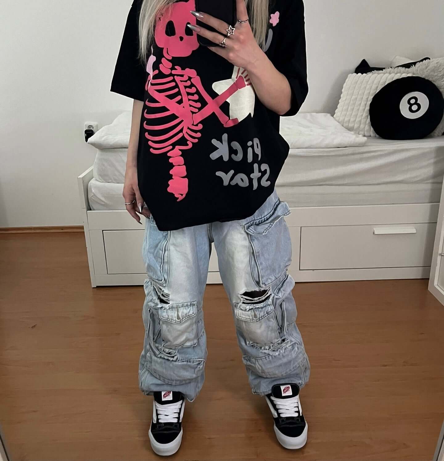 Inject playful attitude into your wardrobe with the Made Retro Skull Letter Foam T Shirt. Crafted from soft, breathable cotton, this standout tee features a quirky skeleton pig graphic surrounded by stars and a bold slogan print. With its classic crew nec