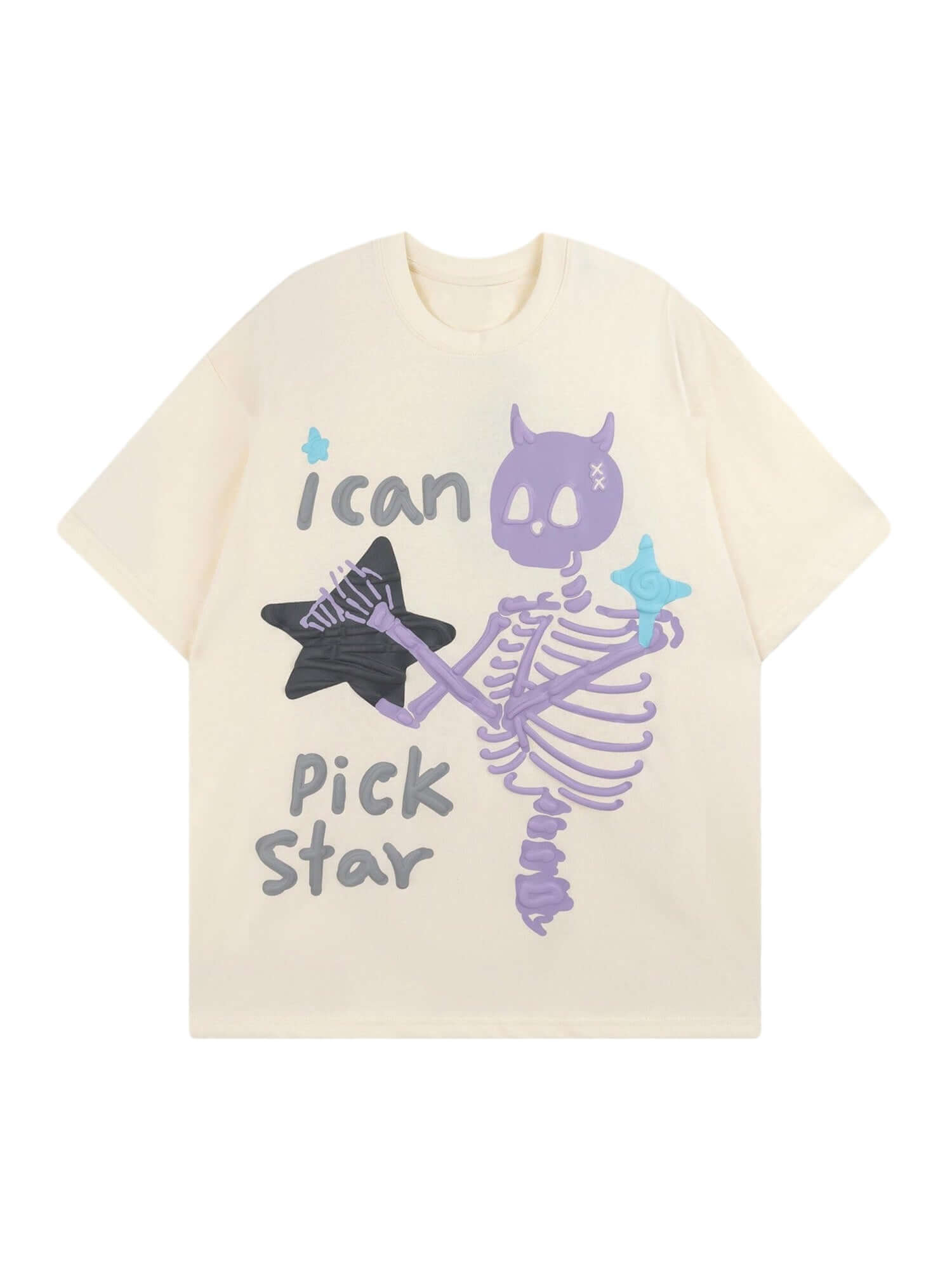 Inject playful attitude into your wardrobe with the Made Retro Skull Letter Foam T Shirt. Crafted from soft, breathable cotton, this standout tee features a quirky skeleton pig graphic surrounded by stars and a bold slogan print. With its classic crew nec