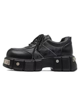 Metal Plate Chunky Leather Shoes Streetwear Punk