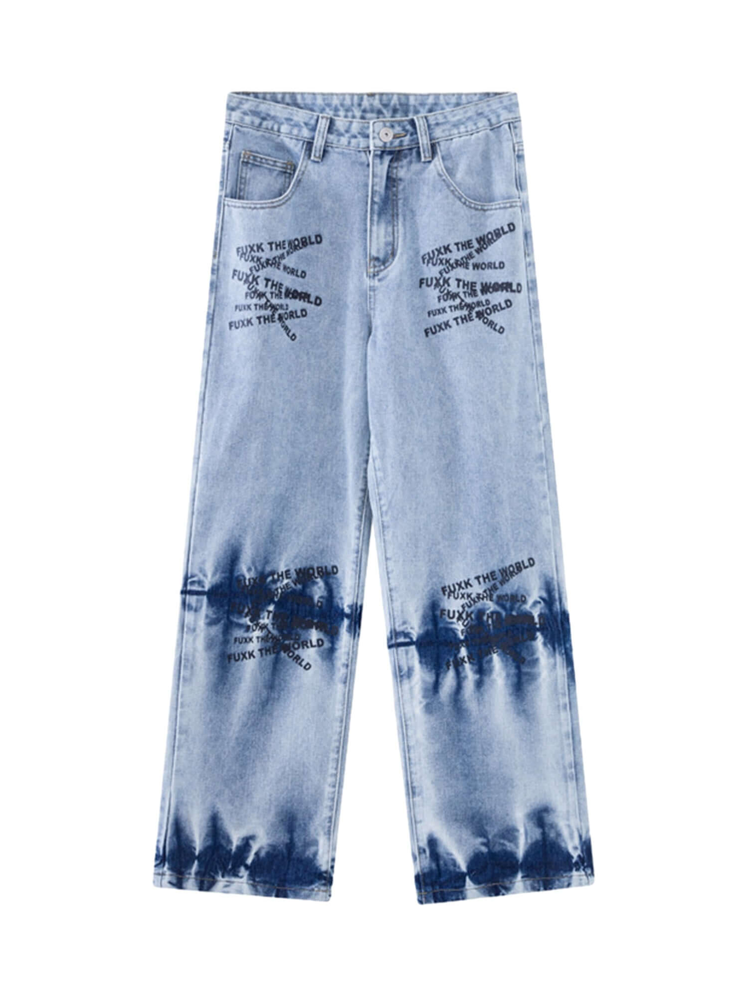 Niche Design Letter Embroidered Tie dye Gradient Jeans Streetwear