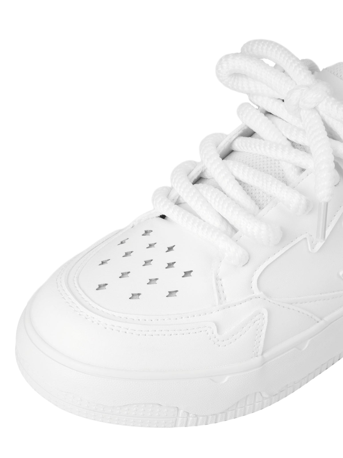 Skate Schuhe mit Blitz – Weiß, Nahaufnahme der Spitze | XoKool