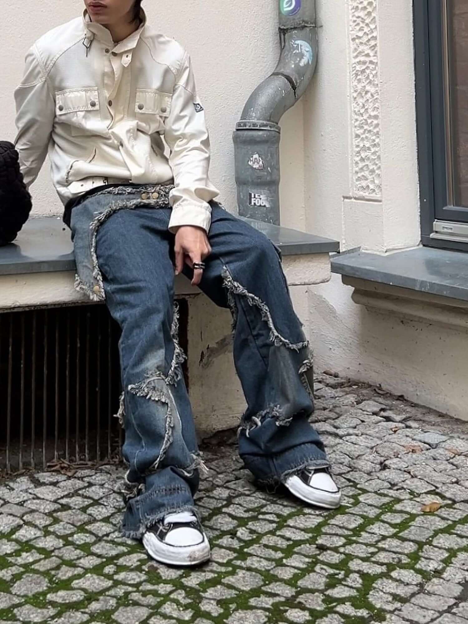 Add playful edge to your denim collection with the Patch Embroidered Straight Leg Jeans. Featuring bold star patches and a flattering high-waist cut, these jeans blend vintage charm with a wide-leg silhouette for standout streetwear appeal. Crafted from d