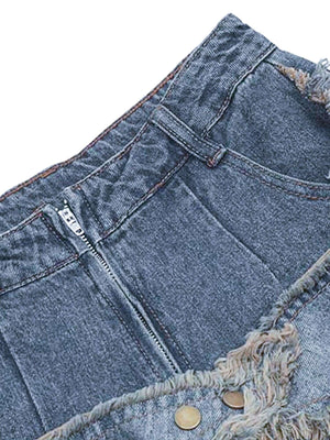 Add playful edge to your denim collection with the Patch Embroidered Straight Leg Jeans. Featuring bold star patches and a flattering high-waist cut, these jeans blend vintage charm with a wide-leg silhouette for standout streetwear appeal. Crafted from d