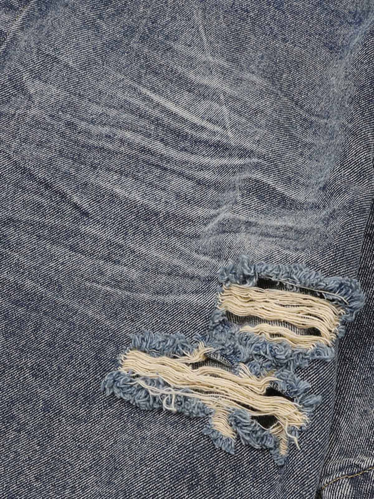 Refresh your summer street style with the Patchwork Camouflage Ripped Shirt Jorts Denim Suit. Made from premium denim with bold camouflage hem detailing, this edgy two-piece set features a distressed, ripped finish that brings an urban, rebellious vibe to