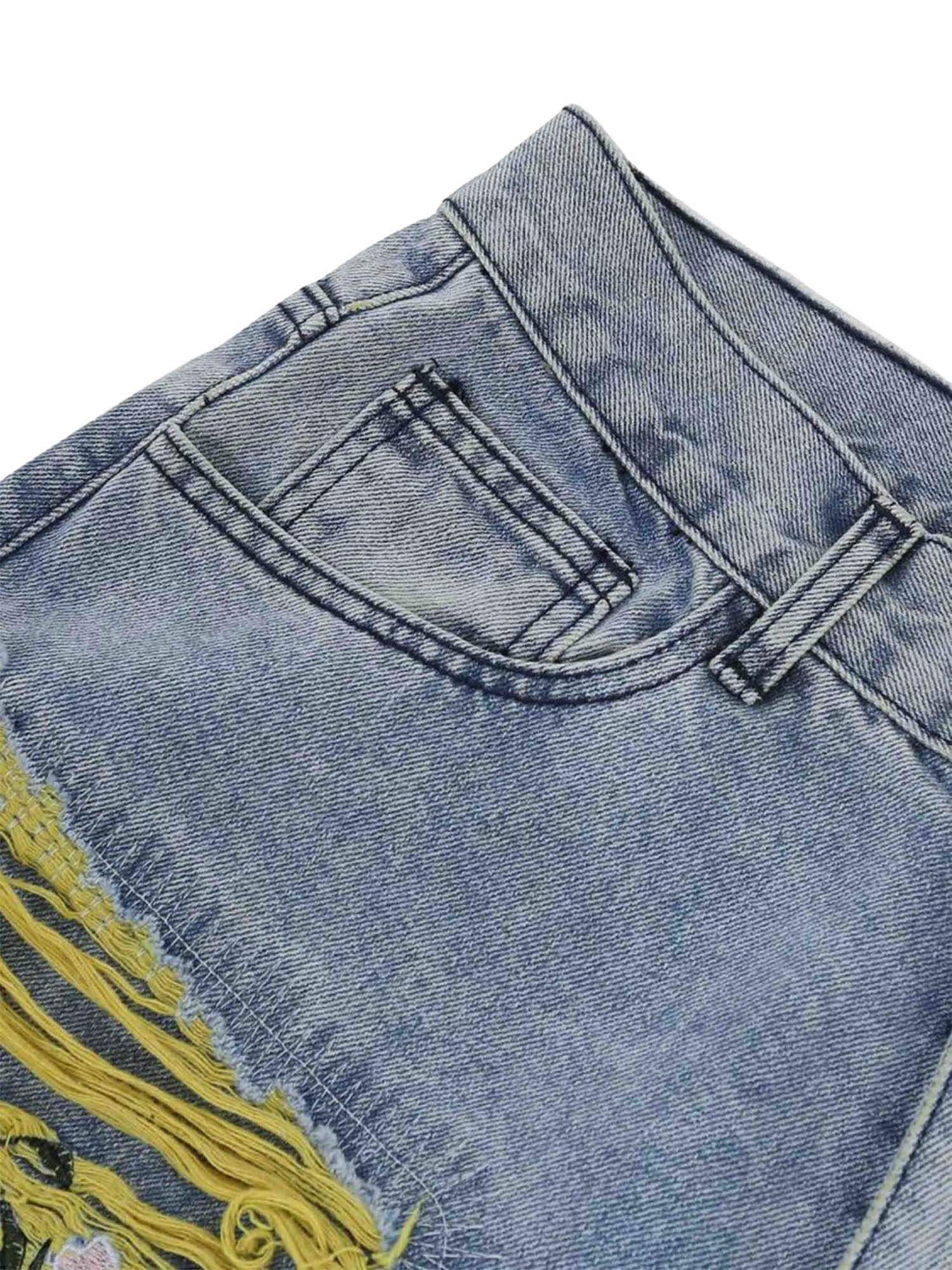 Elevate your everyday style with the Plum Embroidery Jeans — a bold blend of comfort and creativity. These high-waisted, wide-leg jeans feature vibrant abstract floral and geometric embroidery that adds personality to any outfit. Crafted from durable deni