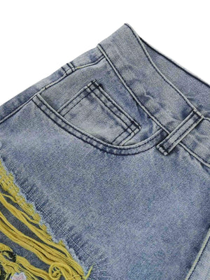 Elevate your everyday style with the Plum Embroidery Jeans — a bold blend of comfort and creativity. These high-waisted, wide-leg jeans feature vibrant abstract floral and geometric embroidery that adds personality to any outfit. Crafted from durable deni