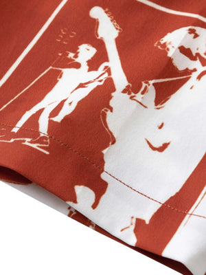 Camp Collar Shirt with Performer Silhouette Print – print close-up | XoKool