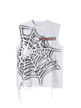 Raggedy Design Spider Web Graphic Vest Streetwear