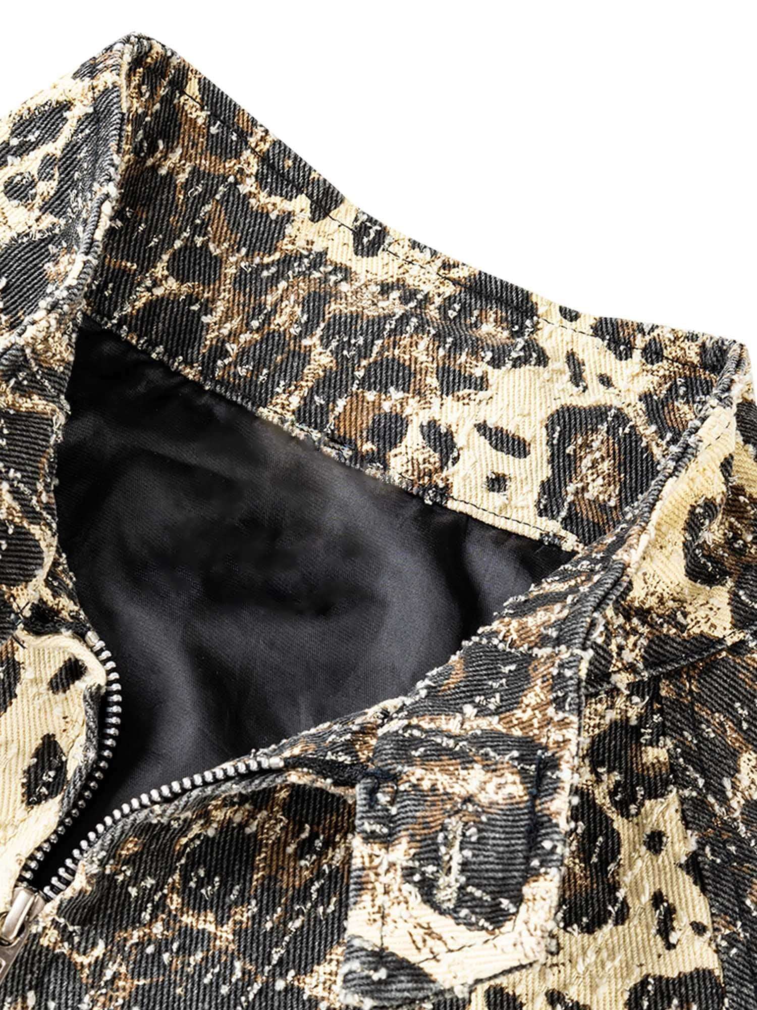 Upgrade your everyday looks with the Retro Leopard Printed Denim Jacket — a lightweight outerwear piece that balances boldness with comfort. Crafted from durable polyester, this jacket features a full zip closure, side pockets for convenience, ribbed cuff