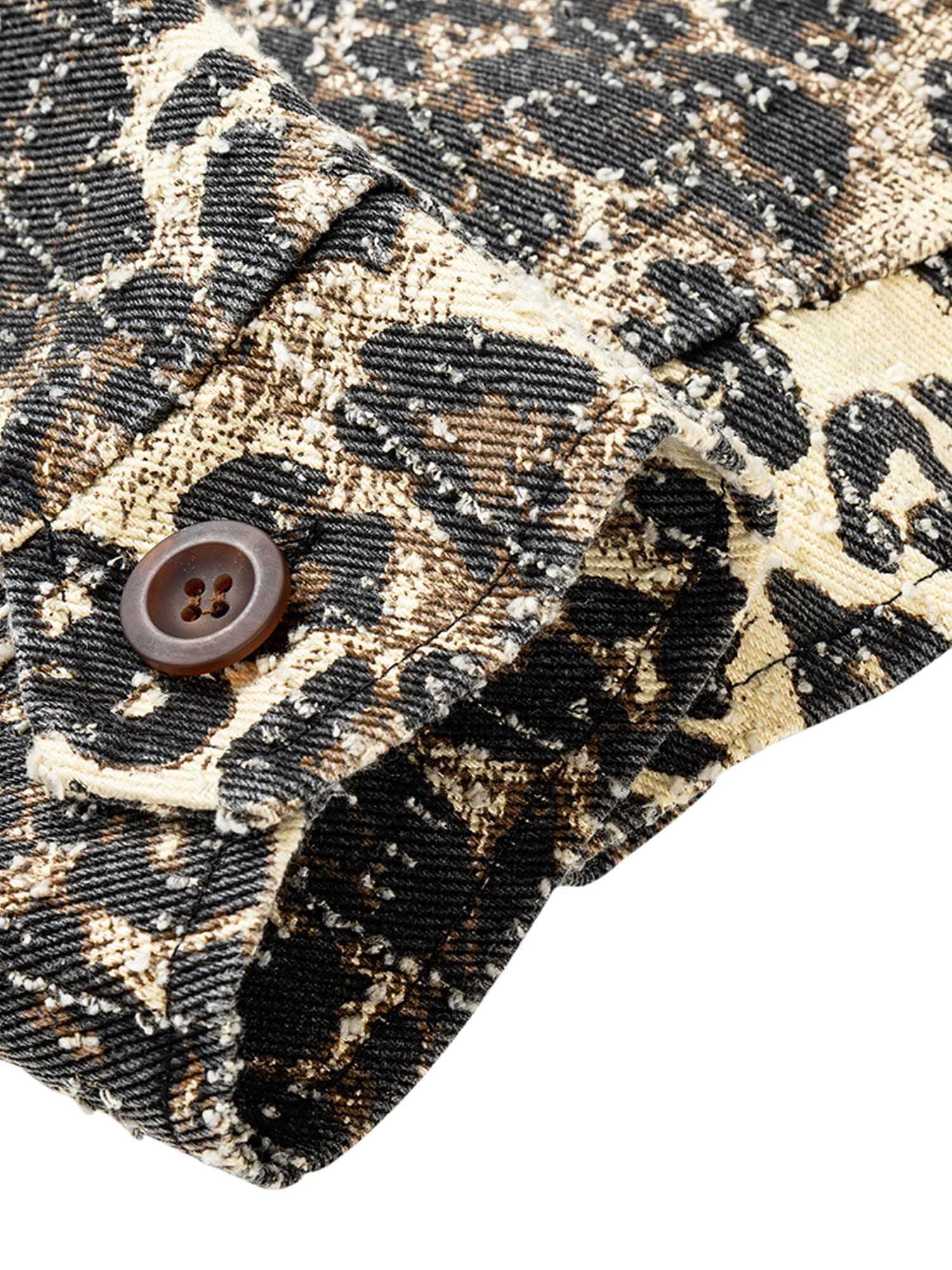 Upgrade your everyday looks with the Retro Leopard Printed Denim Jacket — a lightweight outerwear piece that balances boldness with comfort. Crafted from durable polyester, this jacket features a full zip closure, side pockets for convenience, ribbed cuff