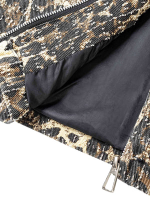Upgrade your everyday looks with the Retro Leopard Printed Denim Jacket — a lightweight outerwear piece that balances boldness with comfort. Crafted from durable polyester, this jacket features a full zip closure, side pockets for convenience, ribbed cuff