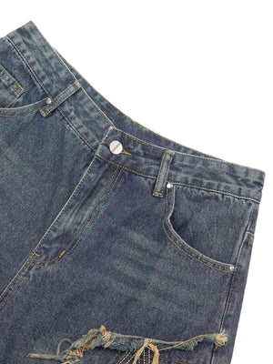 Add vintage attitude to your look with the Retro Stitching Diamonds Embroidery Shorts — a bold streetwear staple made for warm-weather edge. Crafted from sturdy denim, these shorts feature distressed details, a raw hem finish, side pockets, and intricate