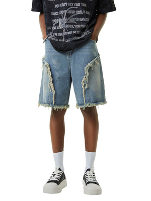 Add vintage attitude to your look with the Retro Stitching Diamonds Embroidery Shorts — a bold streetwear staple made for warm-weather edge. Crafted from sturdy denim, these shorts feature distressed details, a raw hem finish, side pockets, and intricate